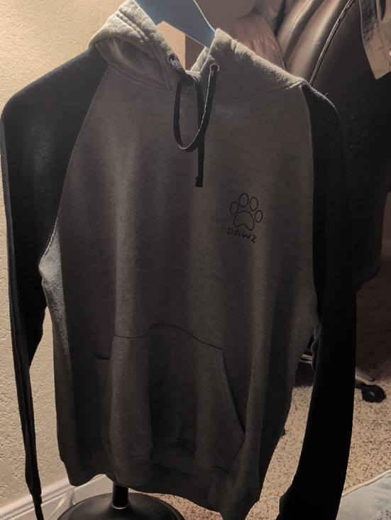 PAWZ Sweaters - PAWZ Women's Gray & Black Crewneck Hoodie with Paw Logo